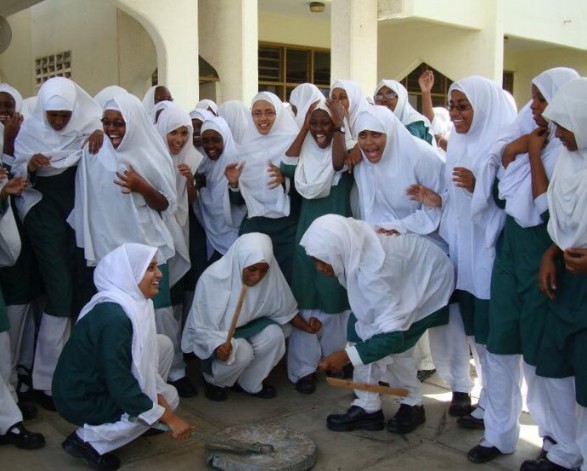 School girls wearing hijab